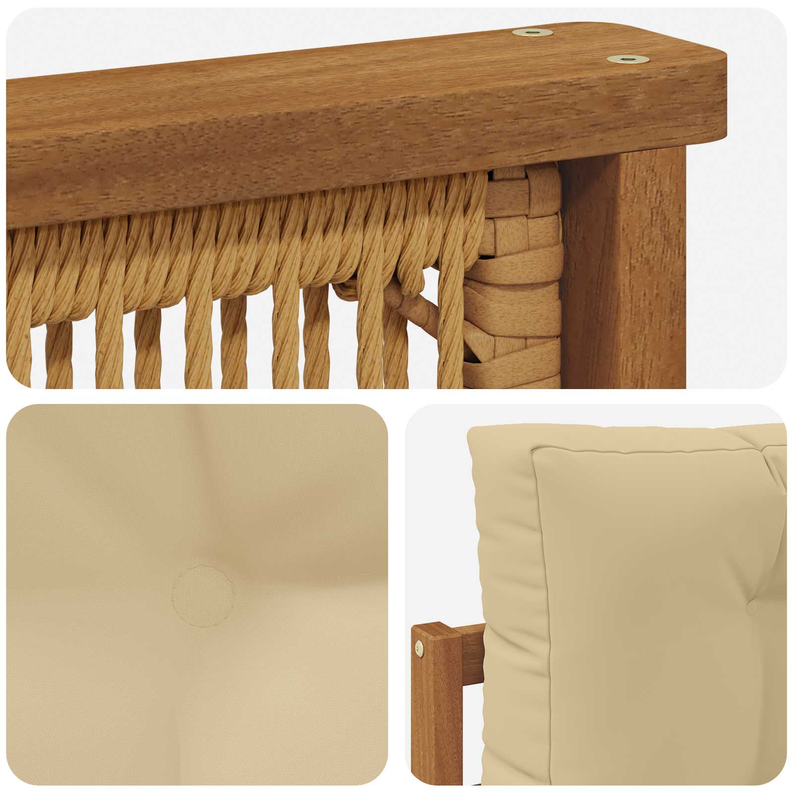 2 Stück Outdoor-Sofa Natur