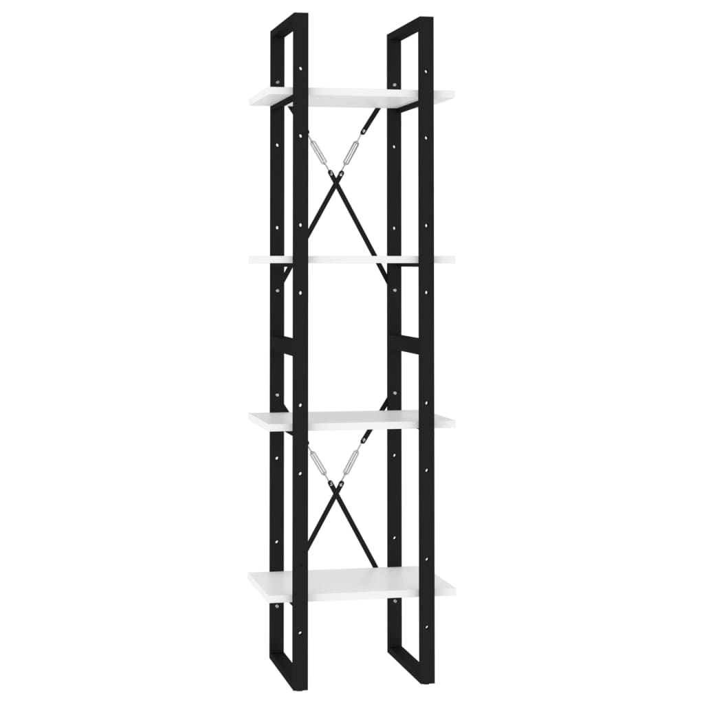 Bücherregal 2 Fächer Weiß 40x30x70 cm Holzwerkstoff