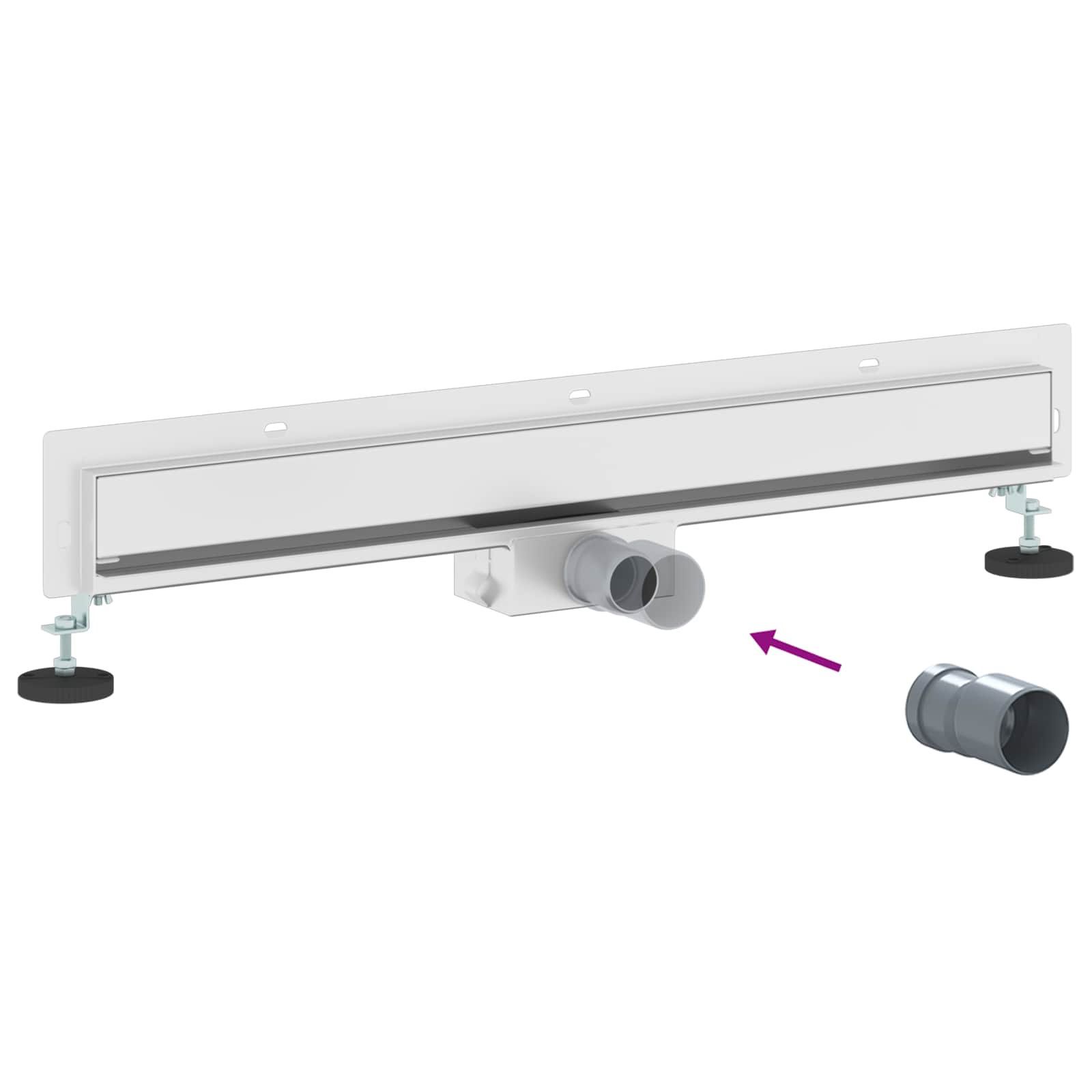 Wandmontierter Duschablauf Silber 50 cm Edelstahl 304