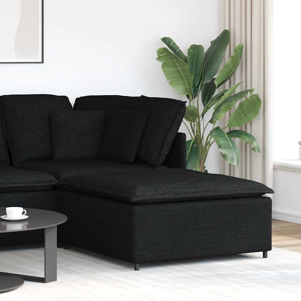 Modulares Sofa Endmodul mit Armlehne Kissen Hellgrau 100 cm