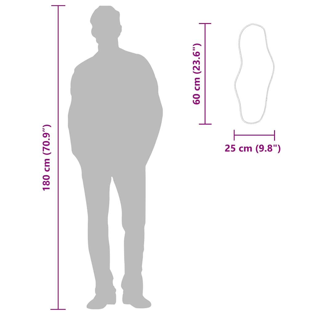 Wandspiegel Silbern 100x45 cm