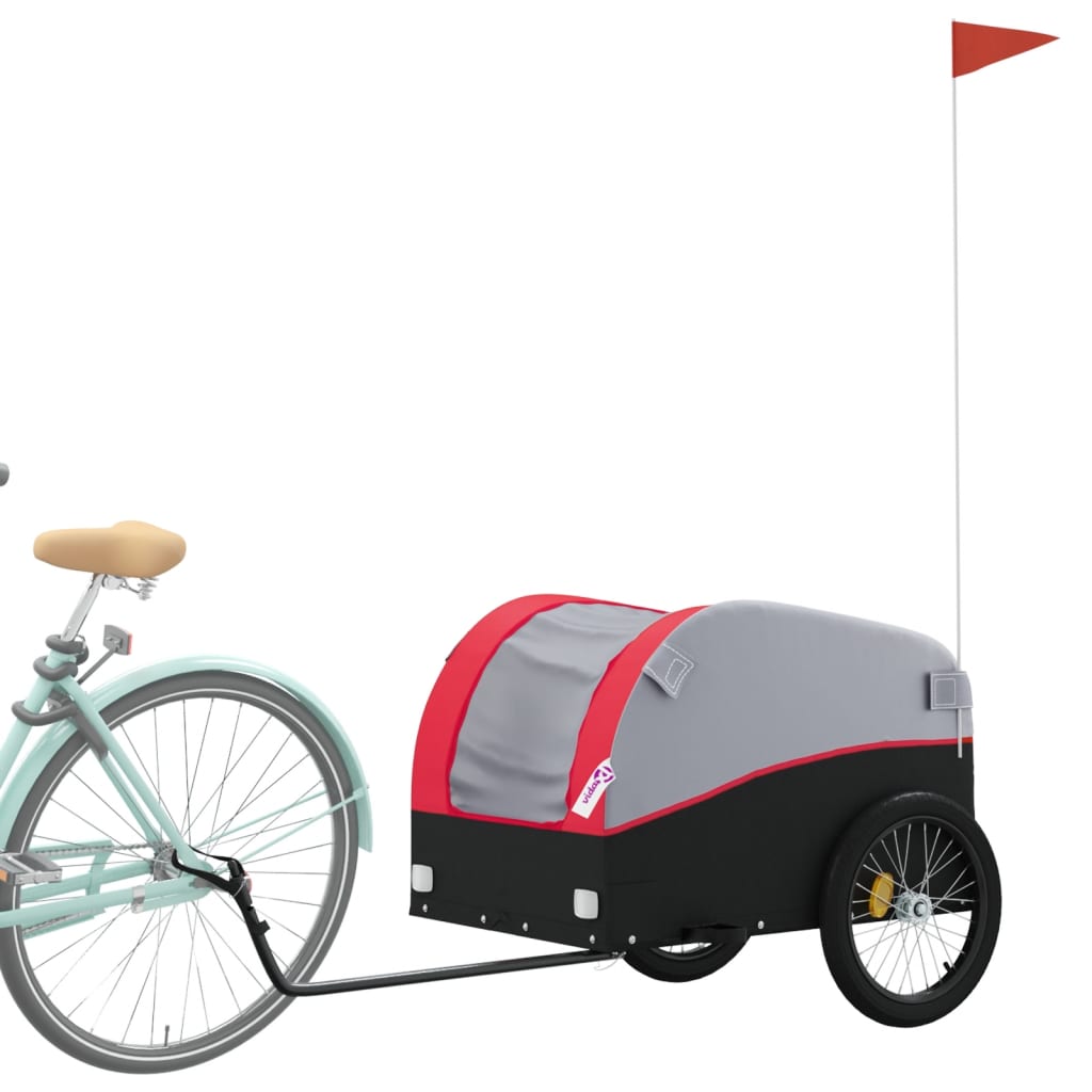 Fahrradanhänger Schwarz und Orange 30 kg Eisen