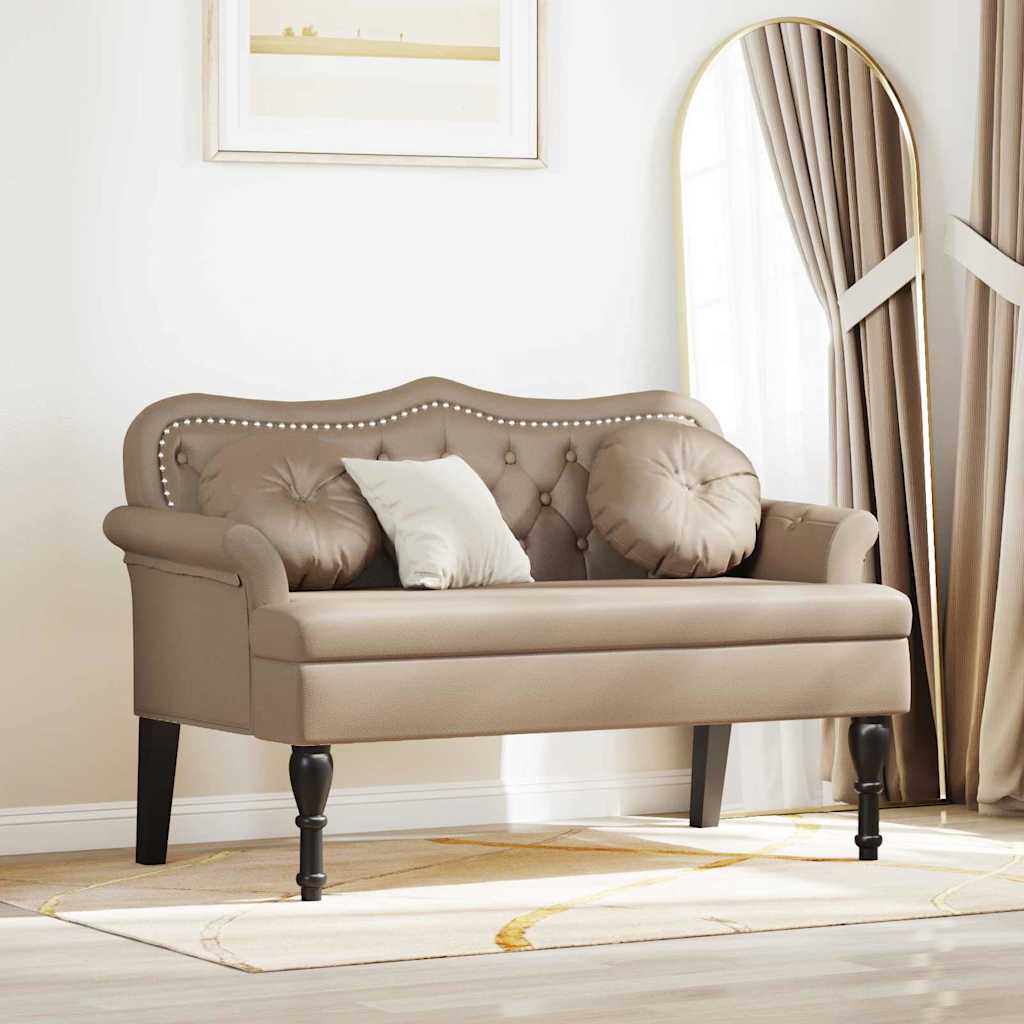Chesterfield Bank Creme 120,5 x 65 x 75 cm Kunstleder