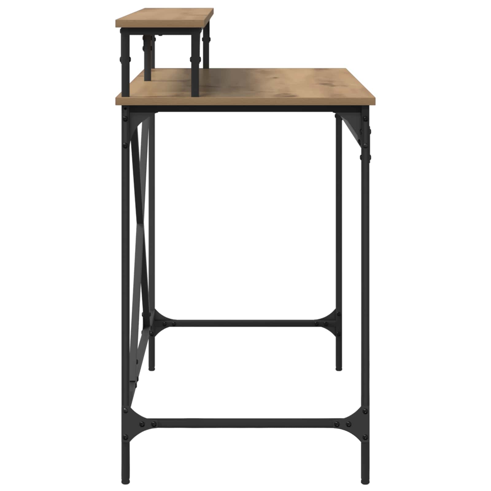 Schreibtisch Sonoma-Eiche 100x50x90 cm Holzwerkstoff und Eisen