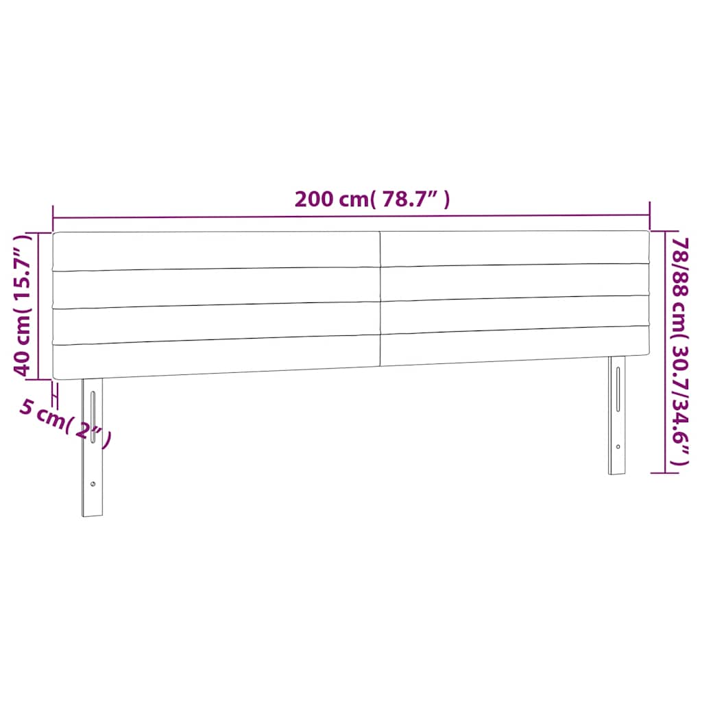 Kopfteil Hellgrau 80x5x118/128 cm Samt