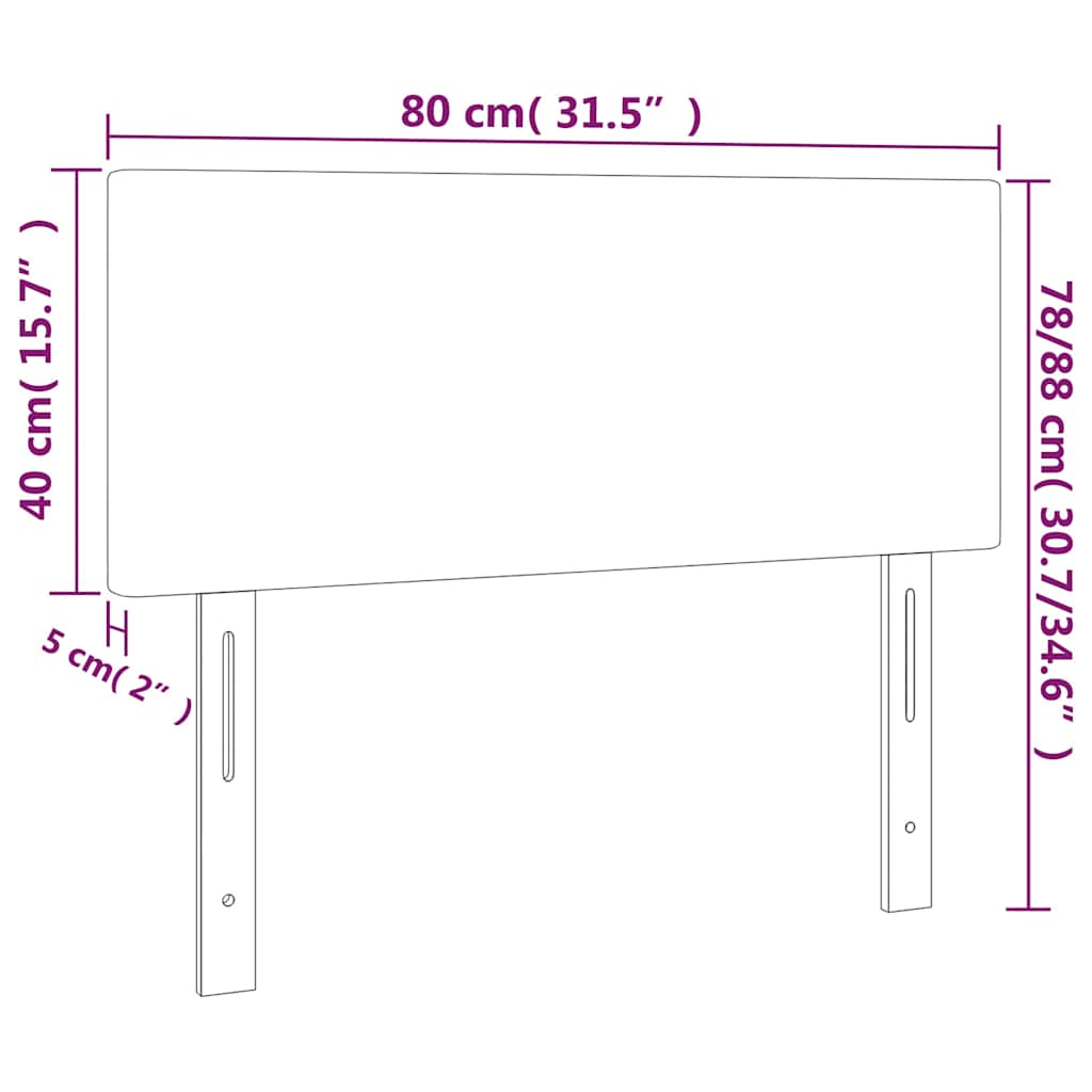 Kopfteil Hellgrau 80x5x118/128 cm Samt