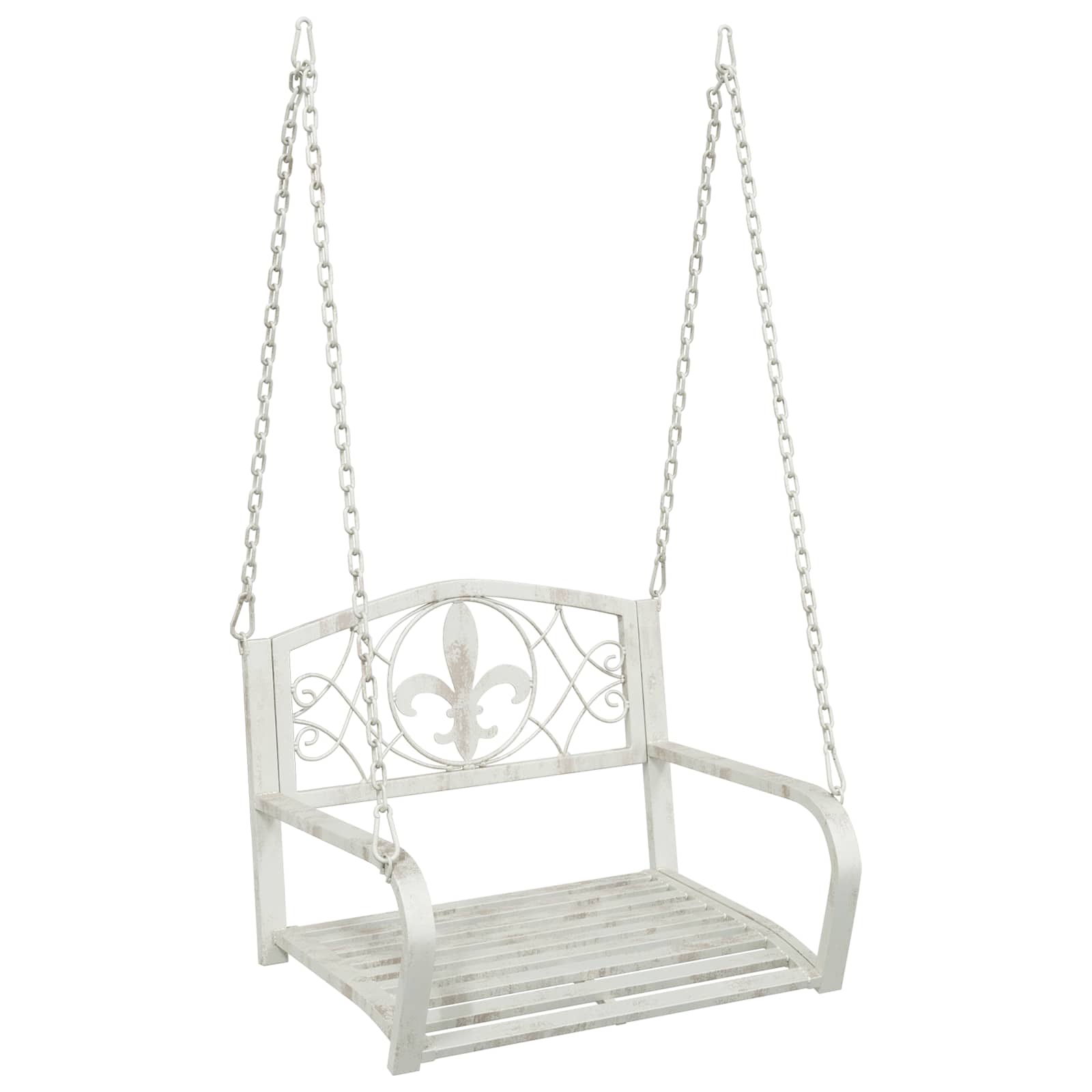 Schaukelbank Stahl 71 x 75 x 59 cm Antik Weiß
