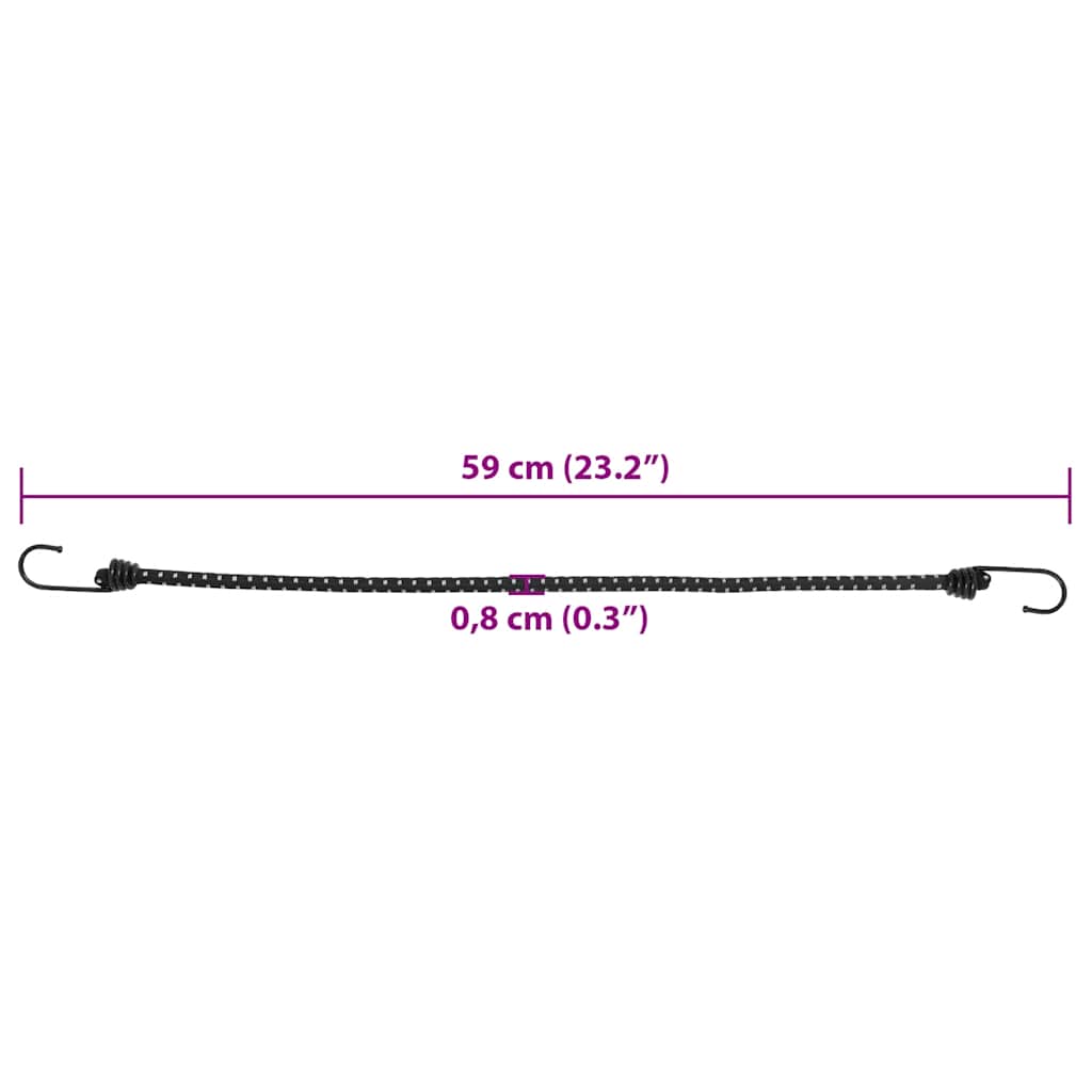 Gummiseile Reflektierend mit Haken 25 Stk. 38 cm