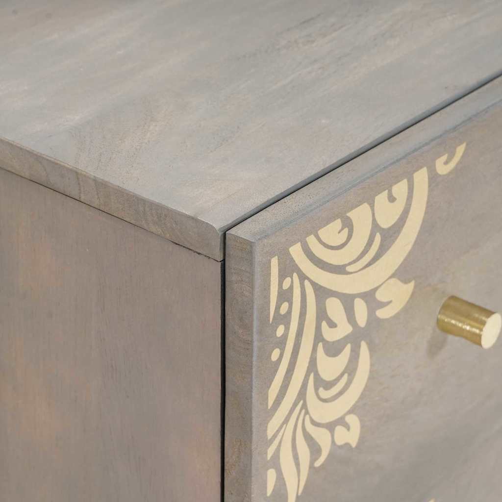 Badezimmerschrank-Set 3 pcs Grau und Gold 180 x 33 x 75 cm