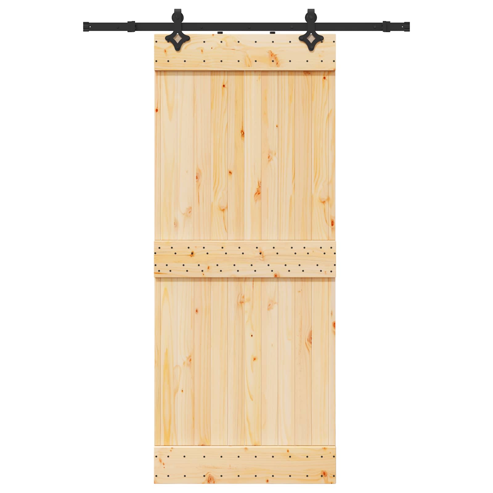 Schiebetür NARVIK Natürlich und Schwarz 70 x 210 cm (152,5 cm)