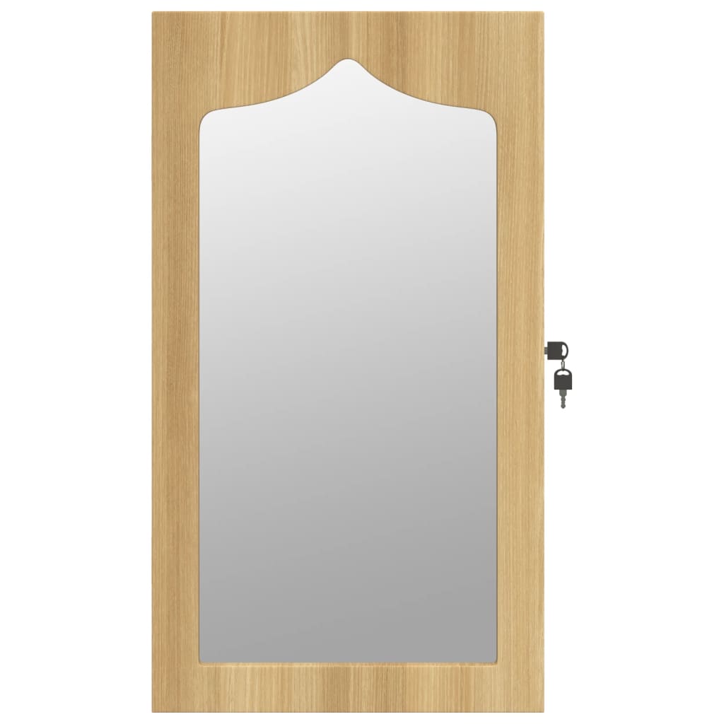 Schmuckschrank mit Spiegel Wandmontage Weiß 37,5x10x106 cm