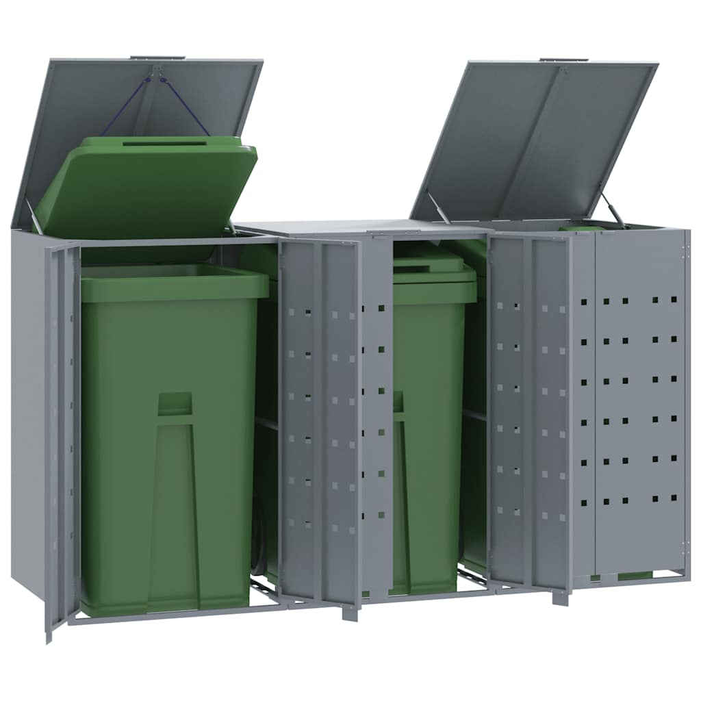 Mülltonnenbox für 2 Tonnen Schwarz 138x79x117 cm Stahl