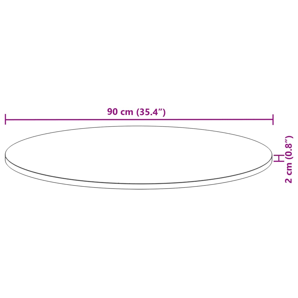 Tischplatte Rund Ø40x2 cm Massivholz Akazie