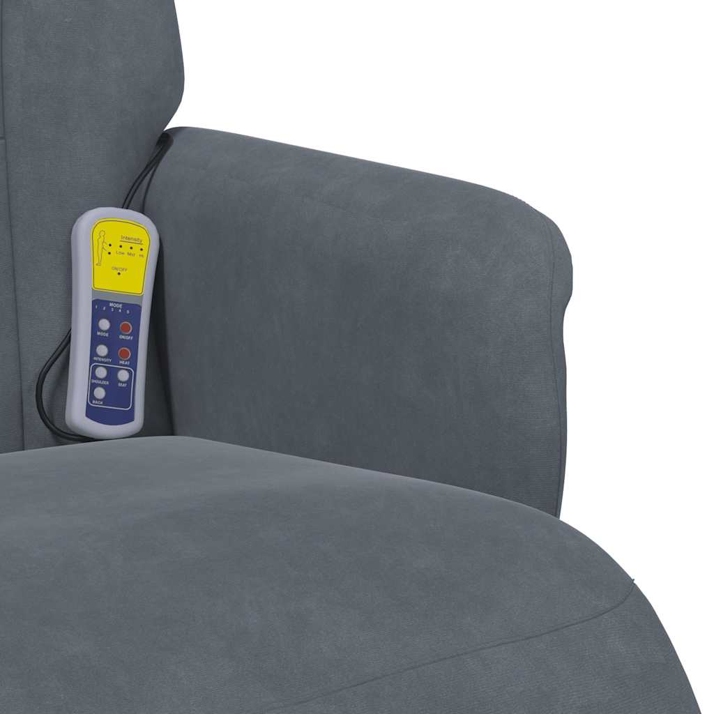 Massagesessel mit Fußteil Blau Samt