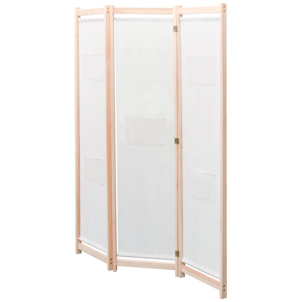 5-teiliger Raumteiler Creme 200 x 170 x 4 cm Stoff