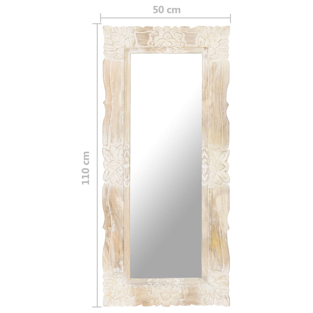 Spiegel Weiß 80x50 cm Mango Massivholz