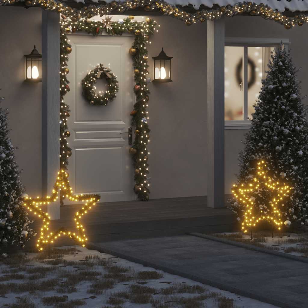 Weihnachtsstern mit Erdspießen und 80 LEDs 60 cm