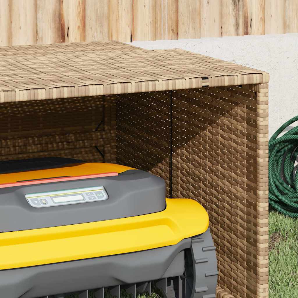 Mähroboter-Garage Schwarz 86x90x52/57 cm Poly Rattan