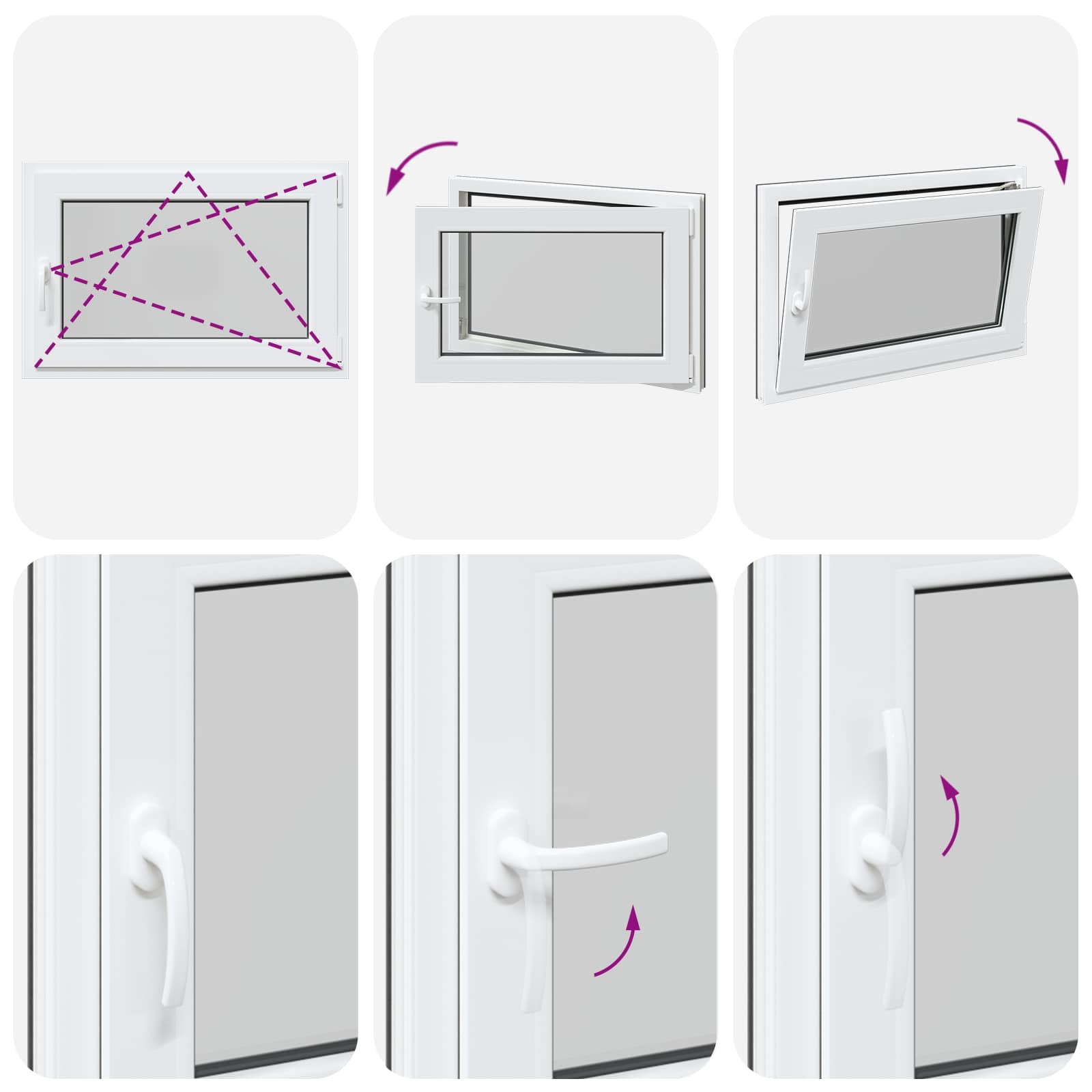 Kellerfenster RISOR 50 x 50 cm PVC und Glas Weiß