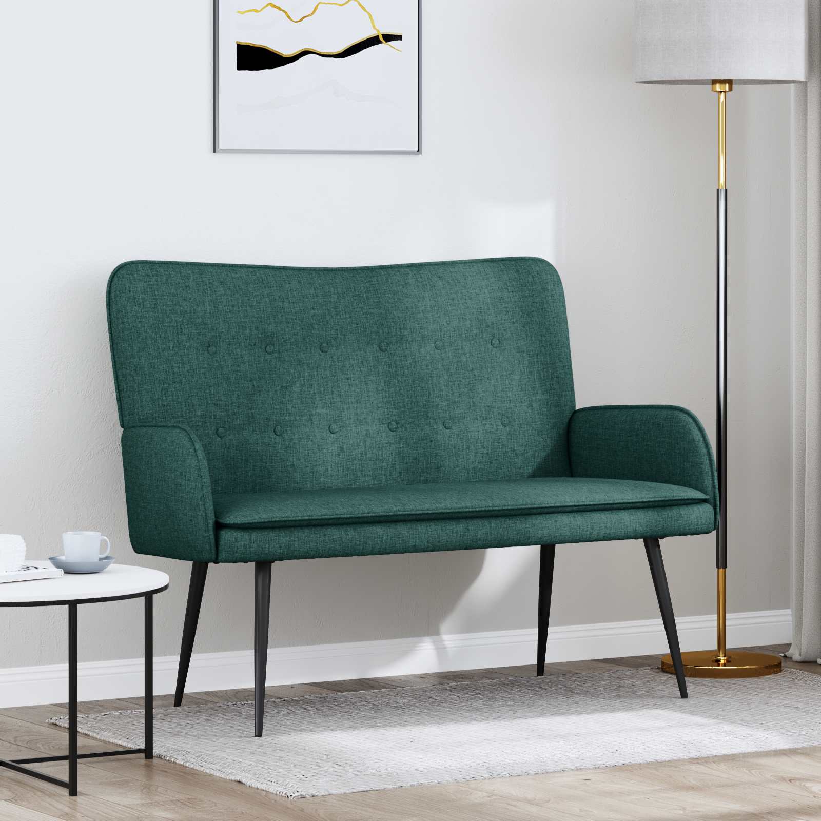 2-Sitzer Sofa Hellgrau 115 x 61 x 87 cm Stoff
