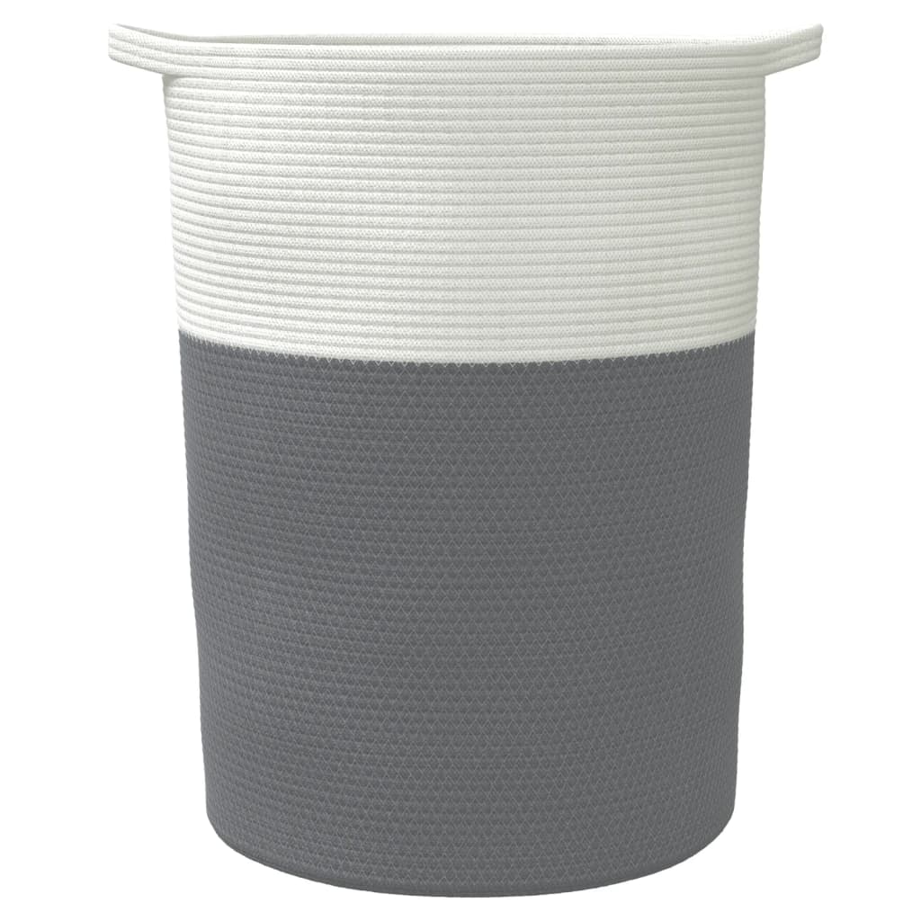 Aufbewahrungskorb Braun und Weiß Ø49x65 cm Baumwolle