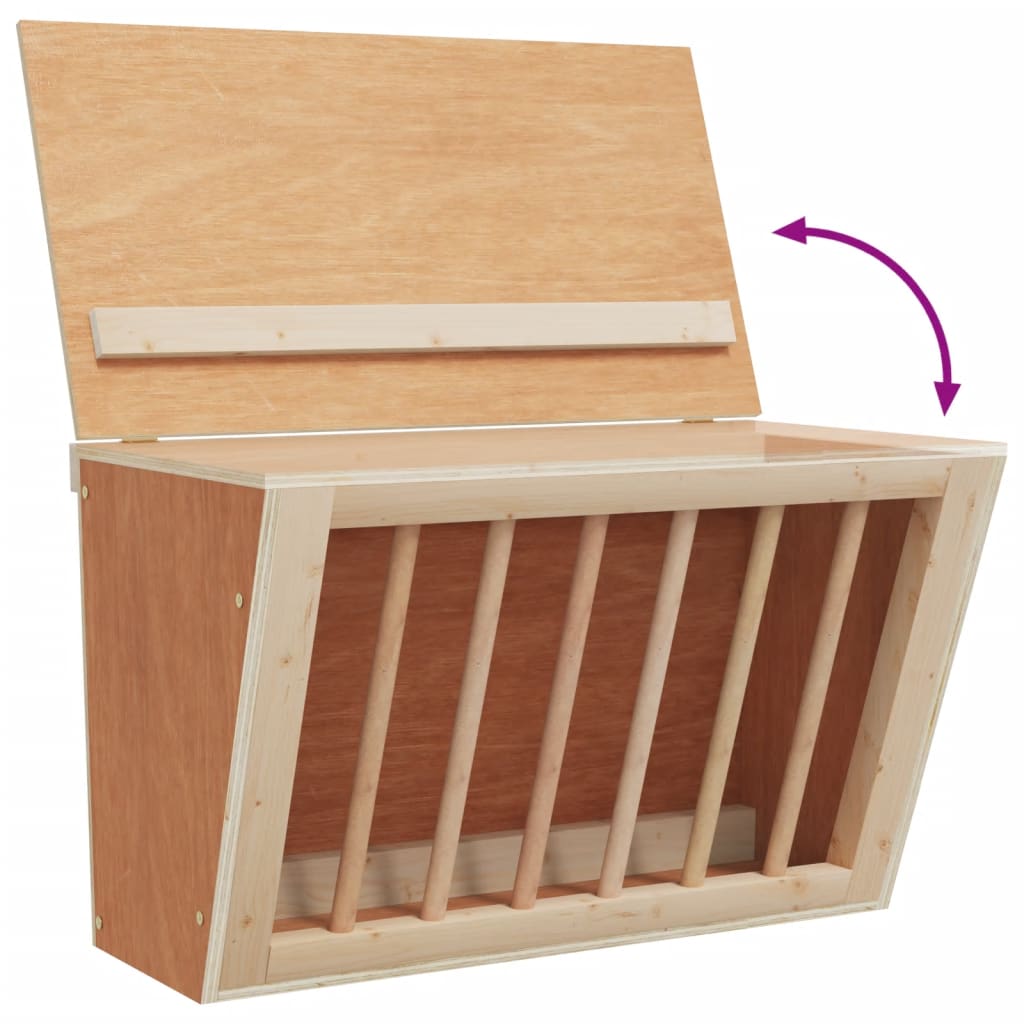 Heuraufe für Kaninchen 25x18,5x20,5 cm Massivholz Tanne