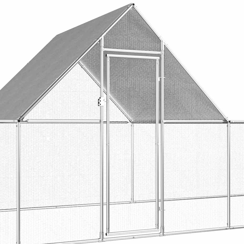 Hühnerstall 3x1x1,5 m Verzinkter Stahl