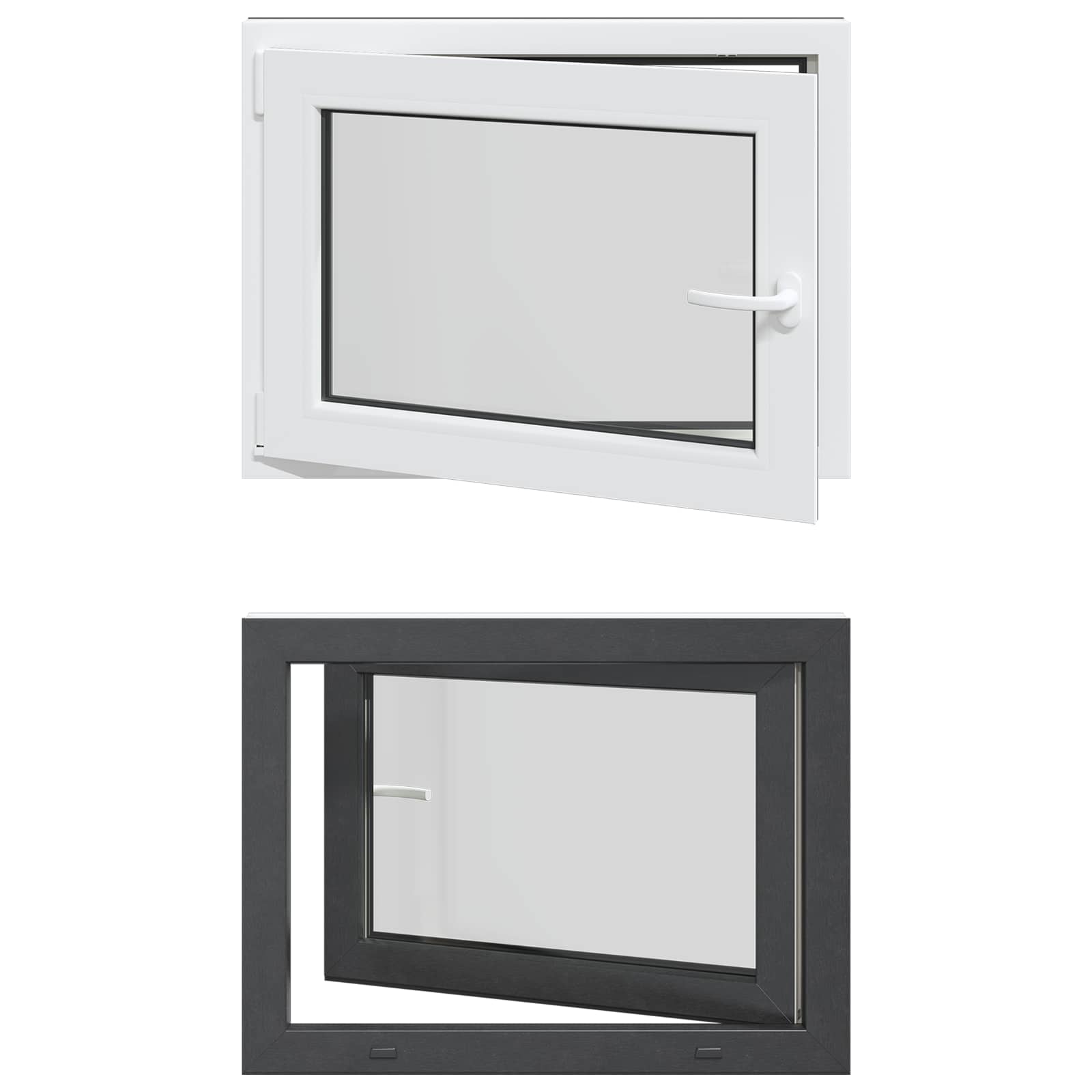 Kellerfenster RISOR 50 x 50 cm PVC und Glas Weiß