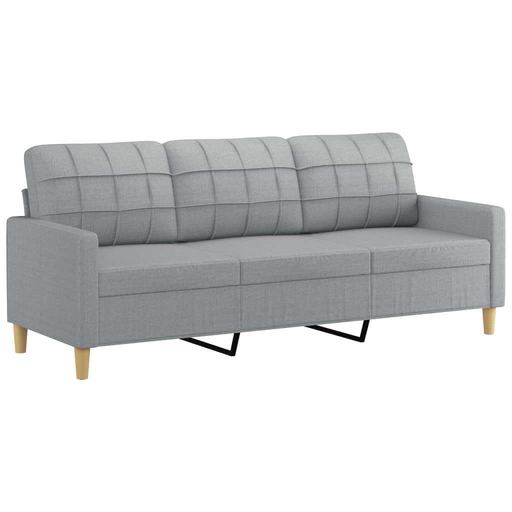 4-tlg. Sofagarnitur mit Kissen Braun Stoff