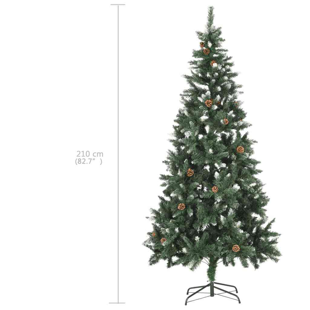 Künstlicher Weihnachtsbaum mit Beleuchtung & Kugeln Grün 180 cm