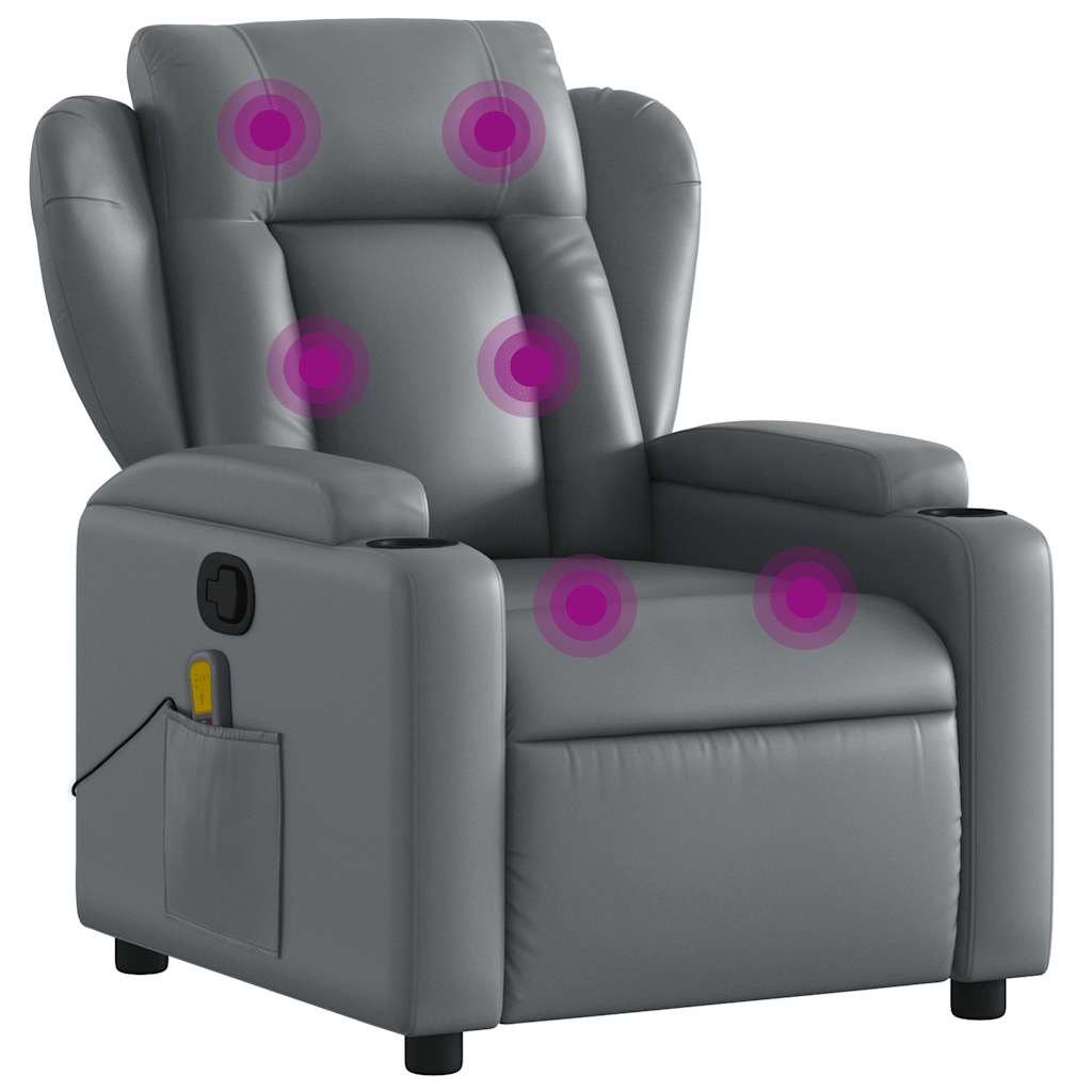 Massage-Relaxsessel, Kunstleder, Schwarz