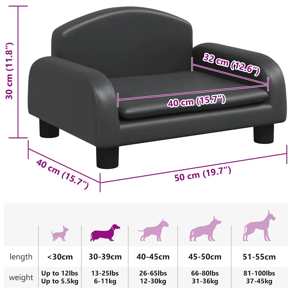 Hundebett Dunkelgrau 70x45x30 cm Stoff