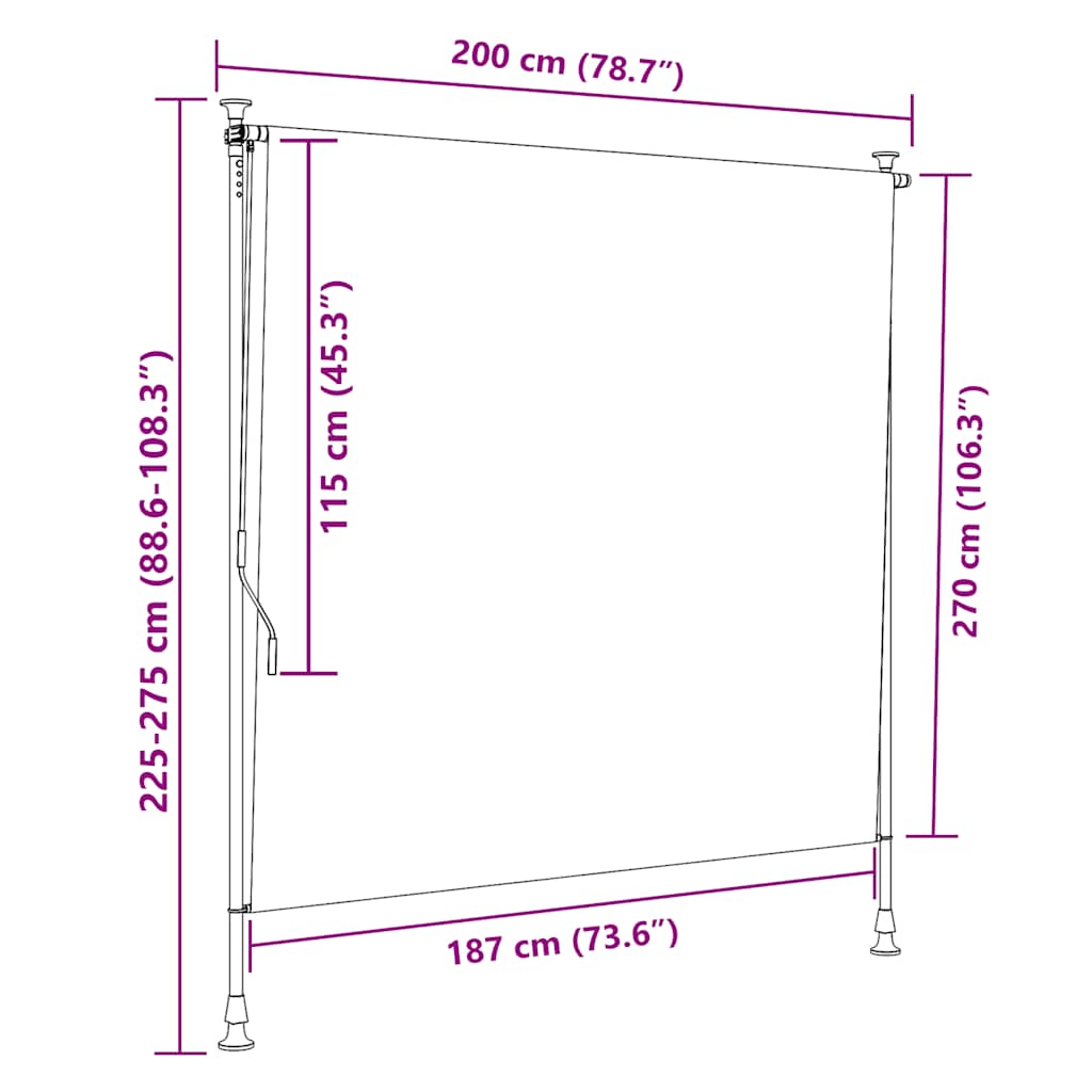 Außenrollo 100 x 270 cm Anthrazit