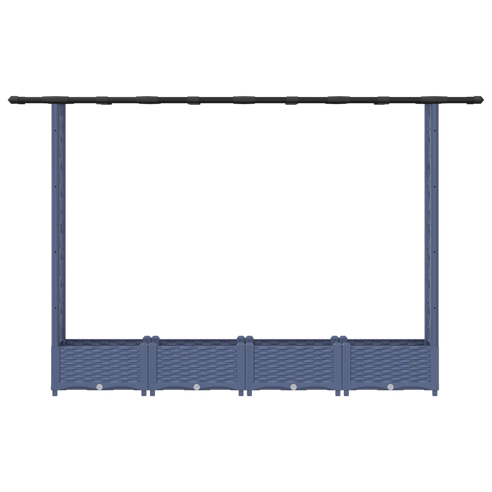 Hochbeet mit Rankgitter und Dach Braun 124 x 40 x 123 cm PP