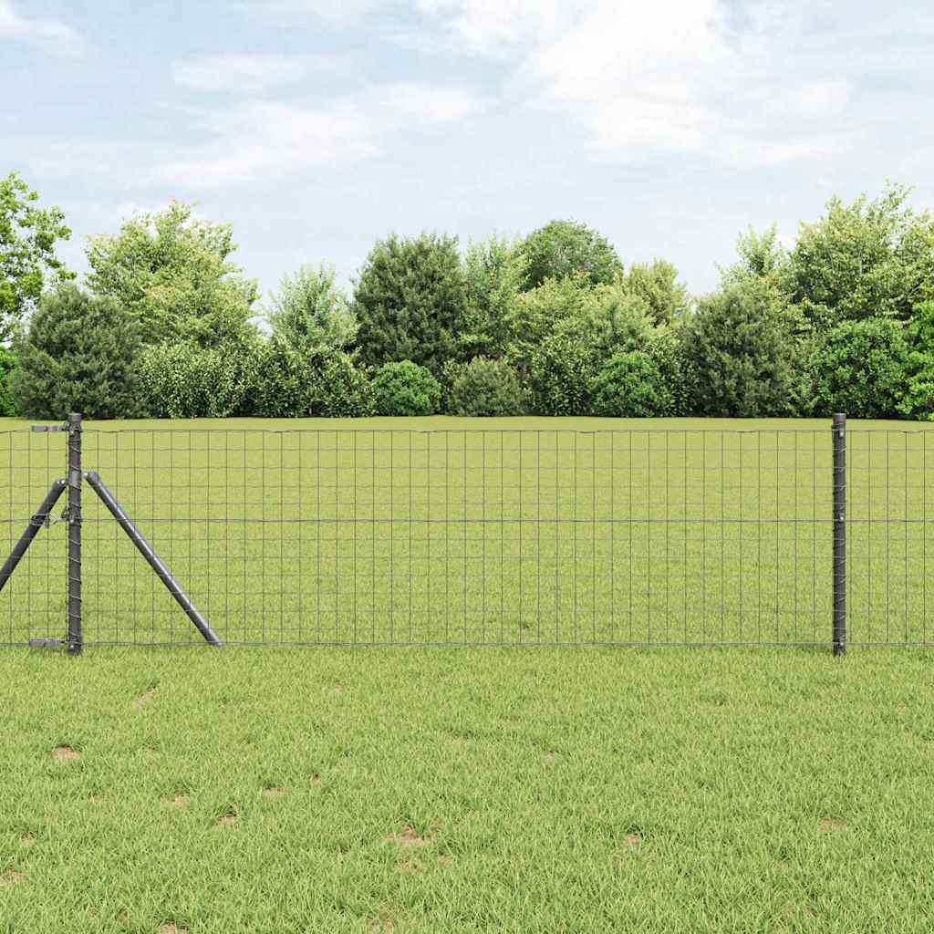 Zaunpfosten 2 pcs Grün 50 cm Pulverbeschichteter Stahl
