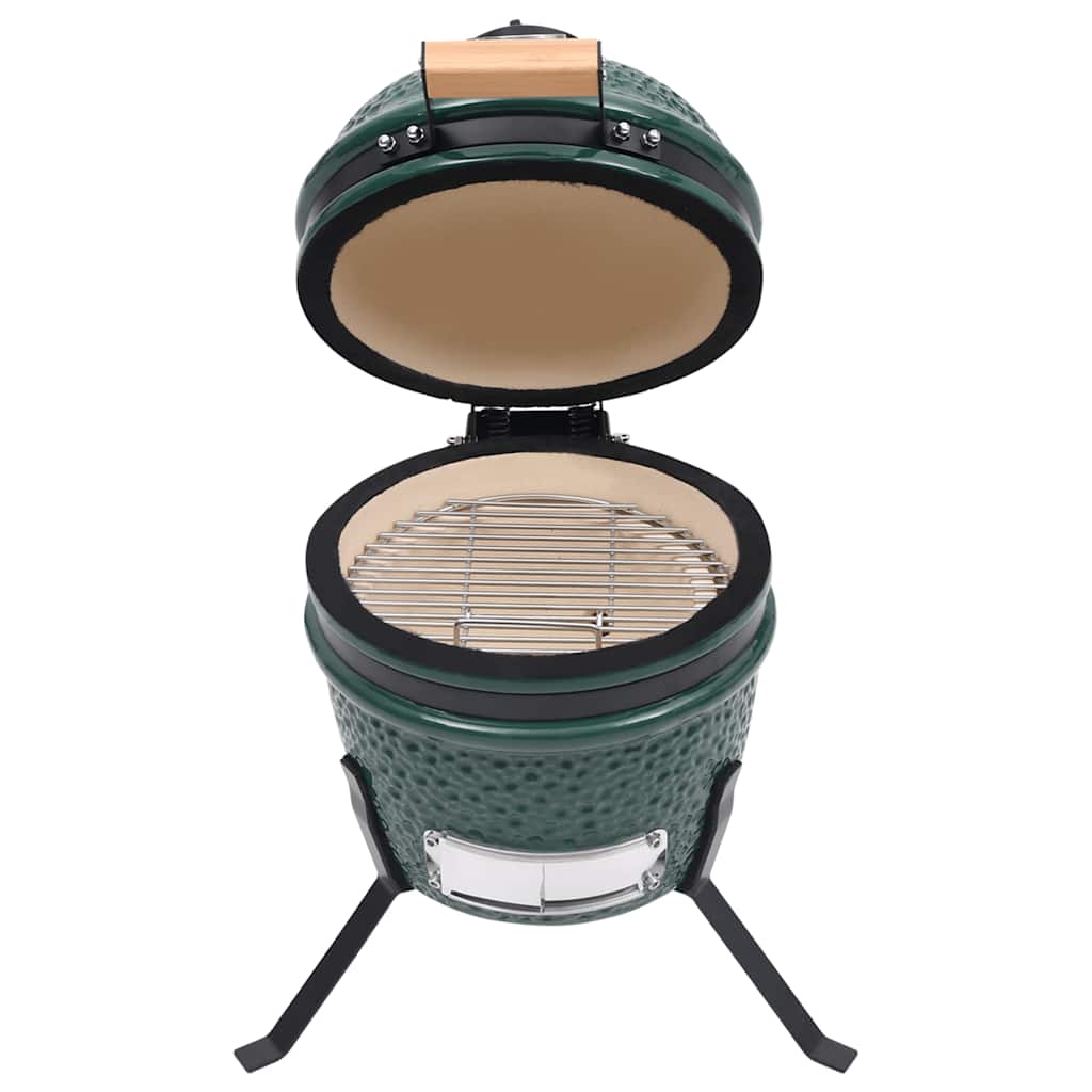2-in-1 Kamado-Grill Smoker Keramik 56 cm Schwarz