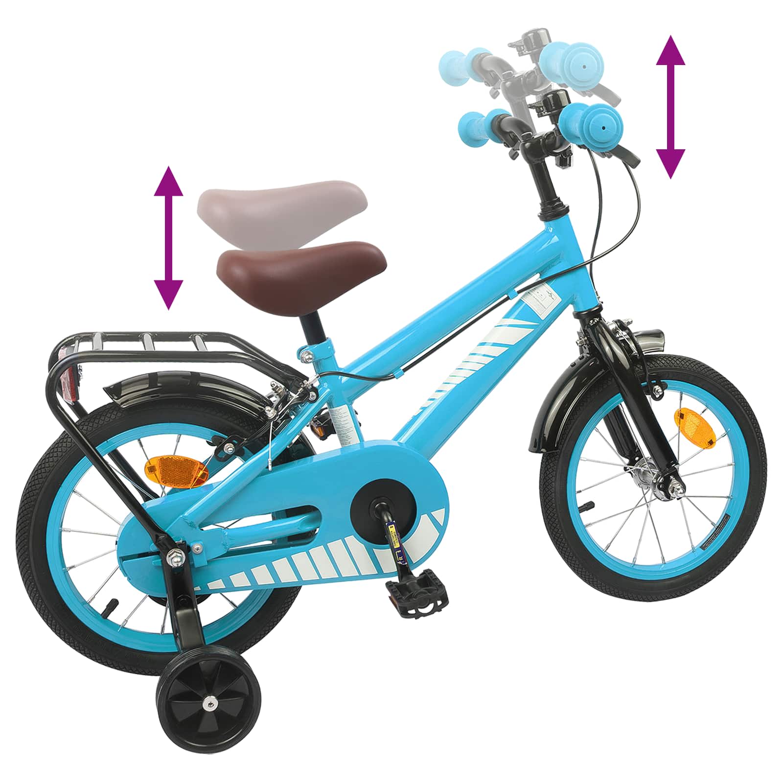 Kinderfahrrad 12 Zoll für 2-4 Jahre alt Himmelblau