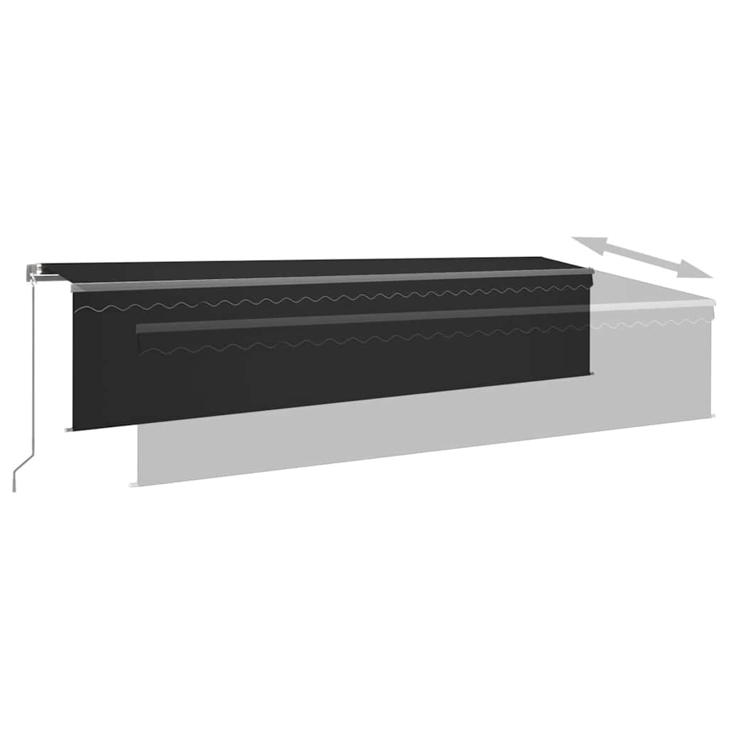 Markise Manuell Einziehbar mit Rollo 3x2,5 m Creme