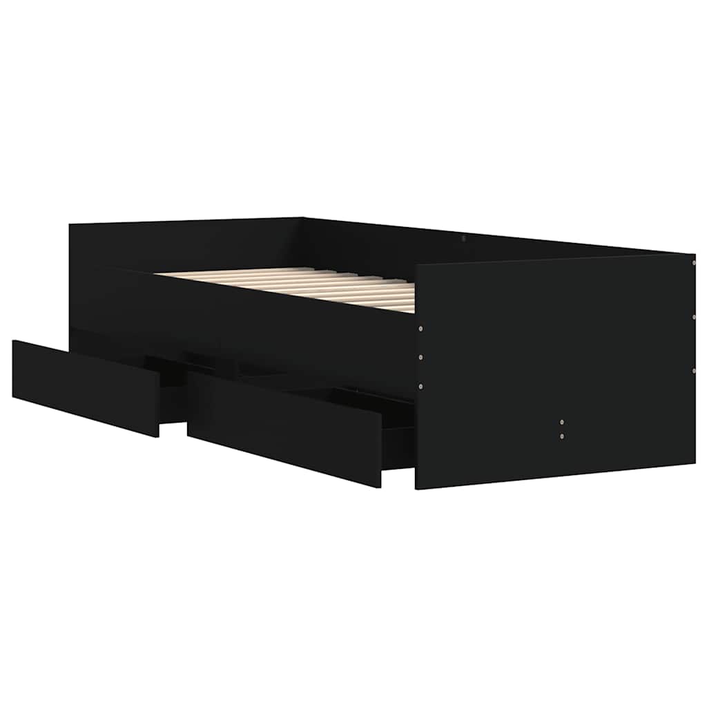 Bett mit Schubladen Braun Eiche-Optik 75x190 cm