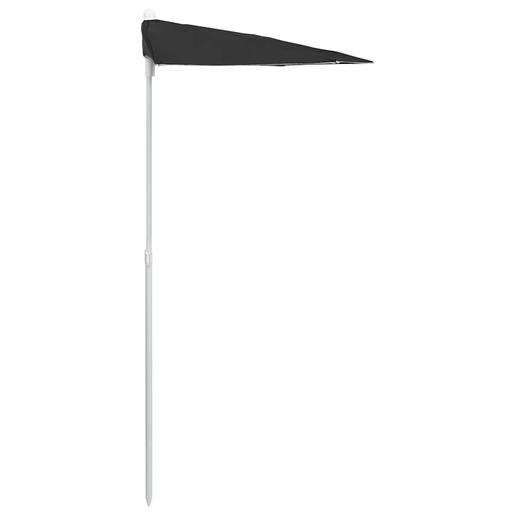 Halb-Sonnenschirm mit Mast 180x90 cm Anthrazit