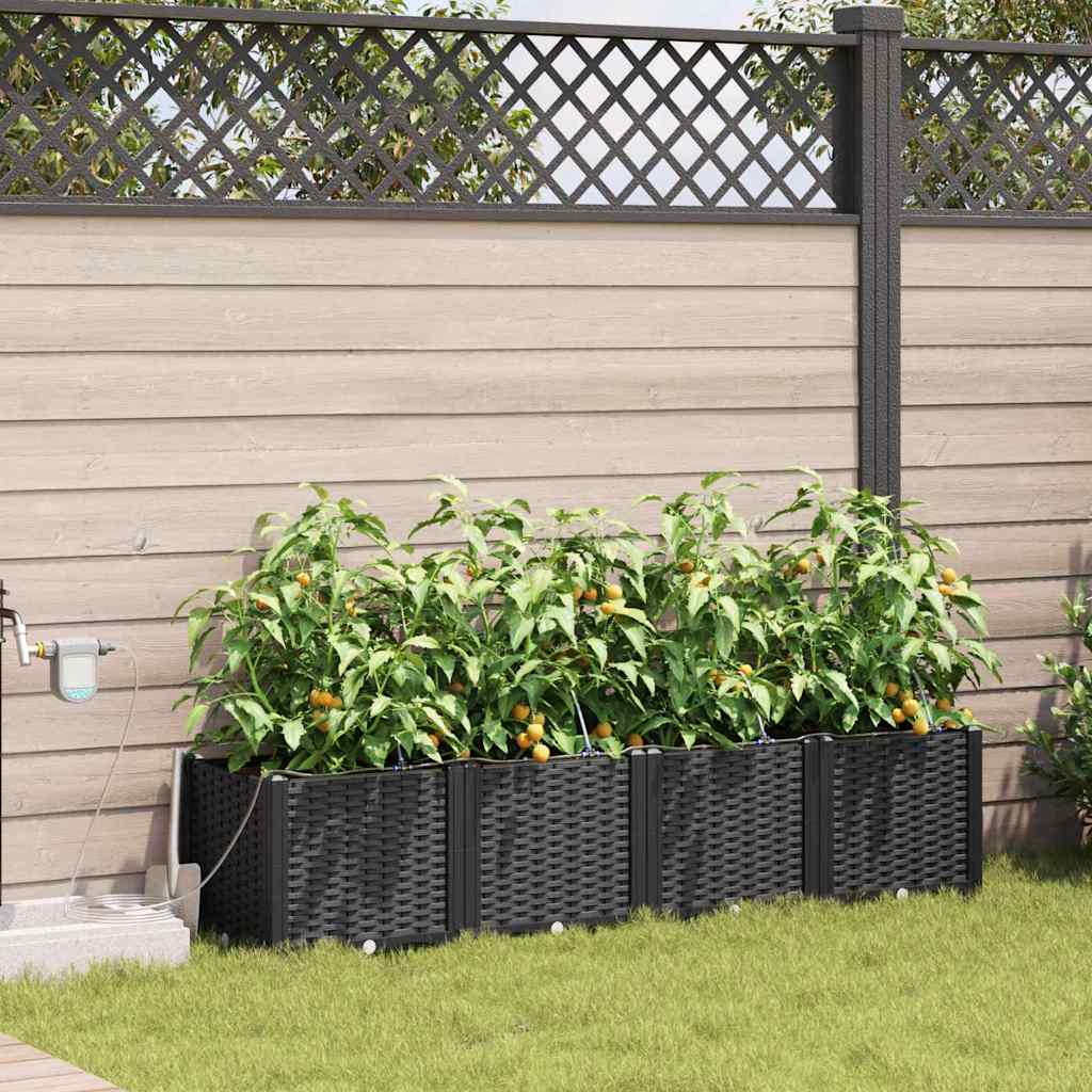 Garten-Pflanzgefäß 4 Stk. Braun 160 x 40 x 22 cm PP