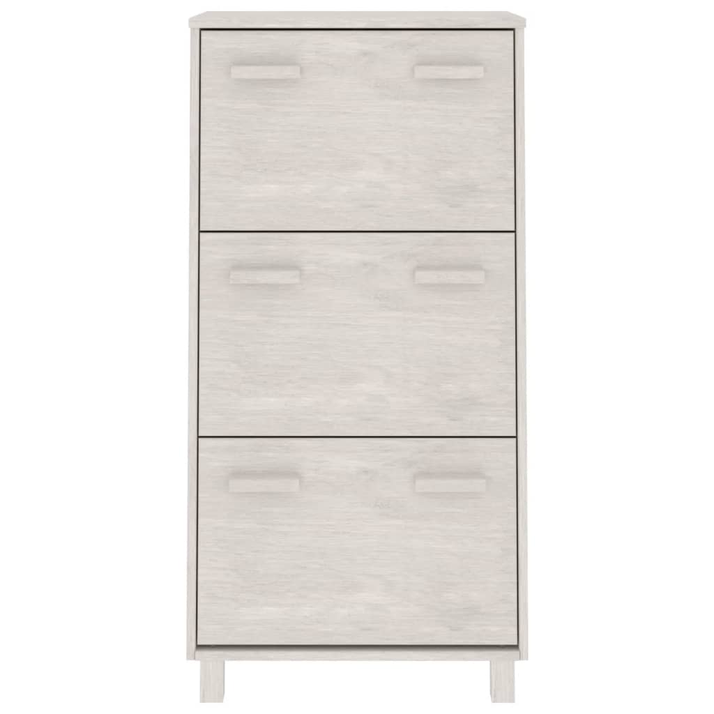 Schuhschrank HAMAR Honigbraun 59,5x35x117 cm Massivholz Kiefer