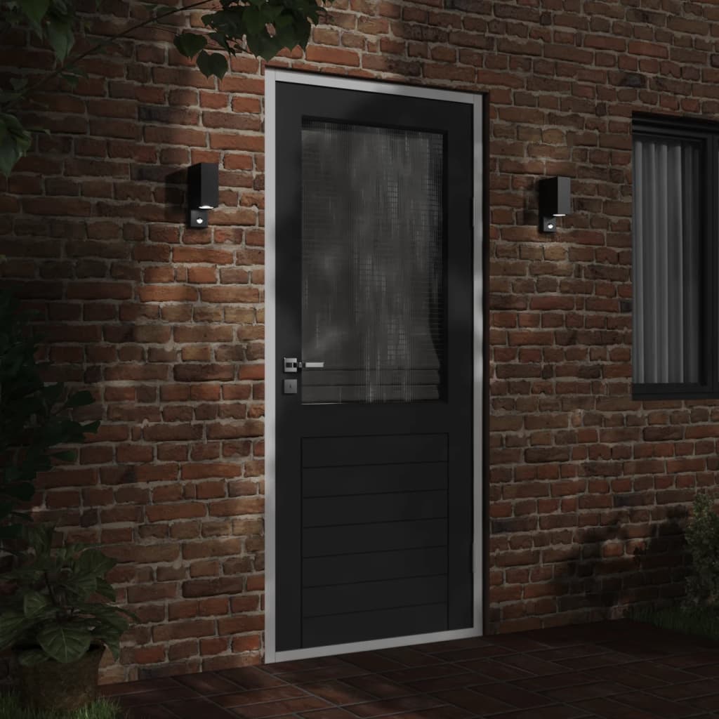Außenwandleuchten 2 Stk. Schwarz Aluminiumdruckguss