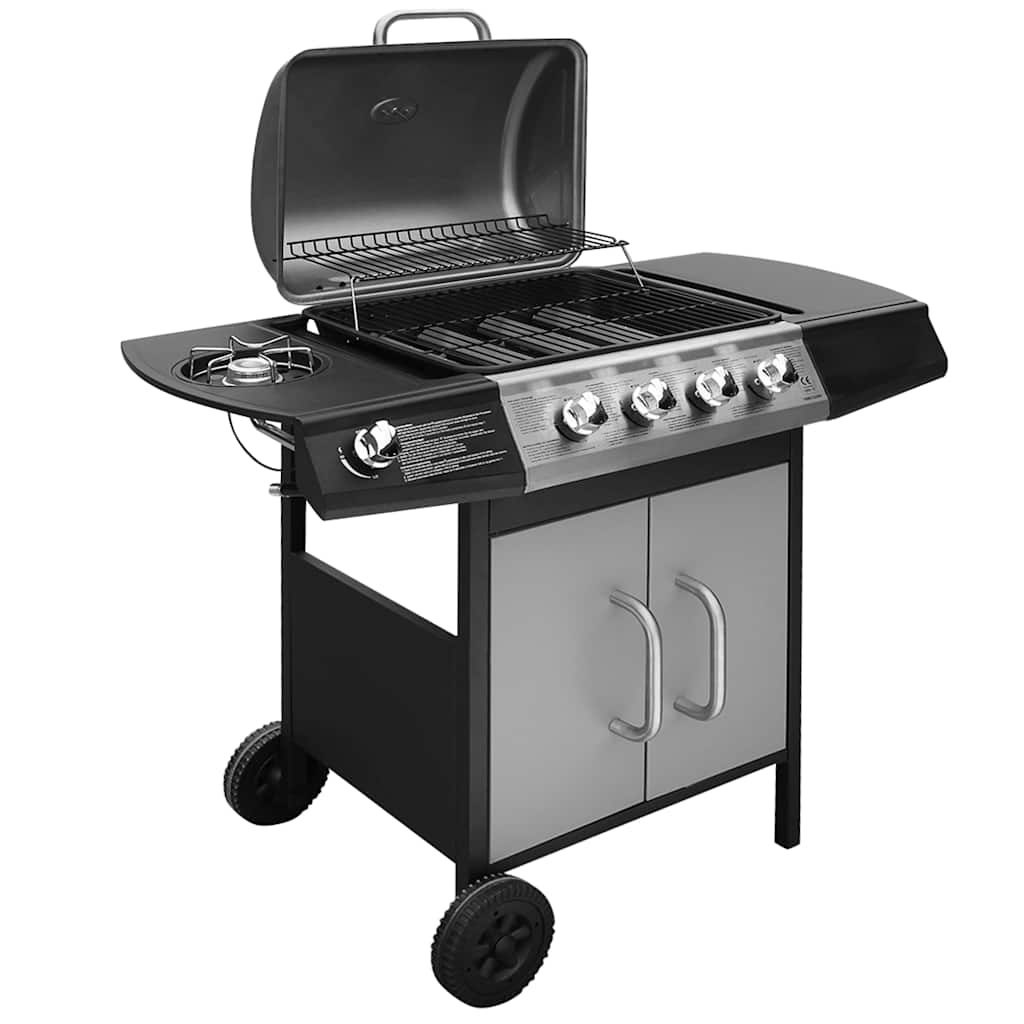 Gasgrill 4+1 Brenner Schwarz