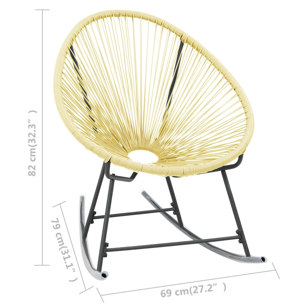 Garten-Schaukelstuhl Schwarz Poly Rattan