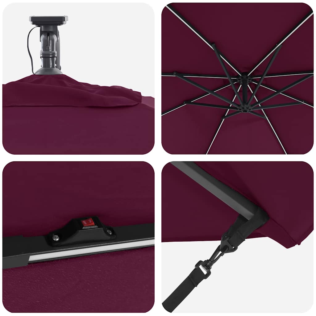 Sonnenschirm Sand 294 x 294 x 248 cm Polyester und Aluminium