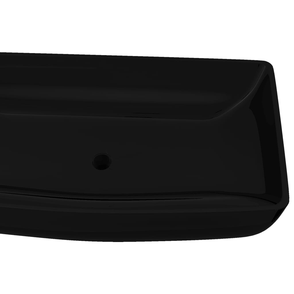 Keramik Waschtisch Waschbecken Rechteckig Weiß 71 x 39 cm