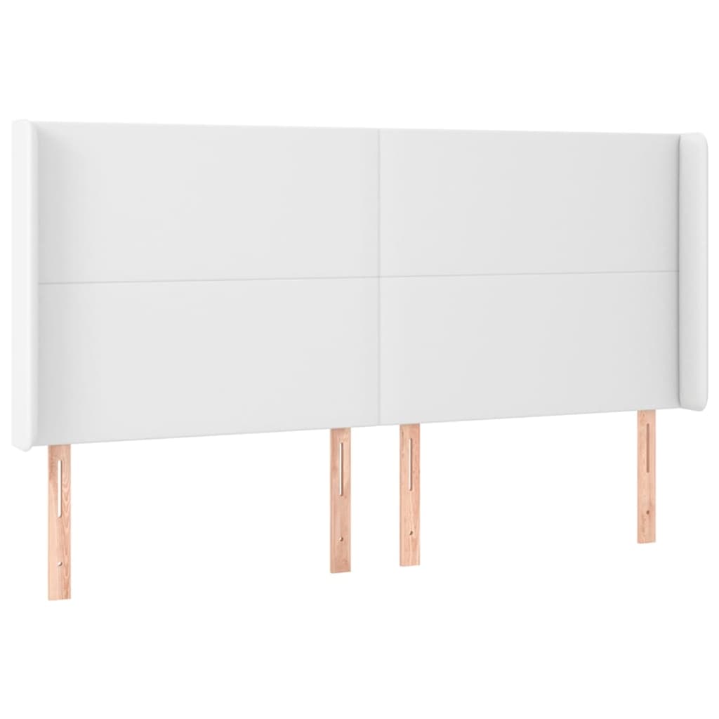 Kopfteil mit Ohren Creme 83x23x78/88 cm Kunstleder