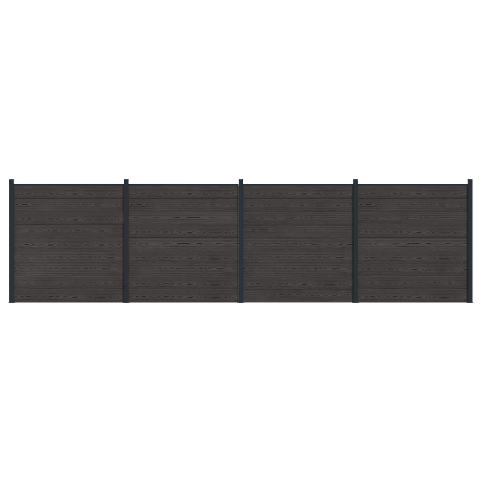 Zaunelement WPC 180x186 cm Schwarz
