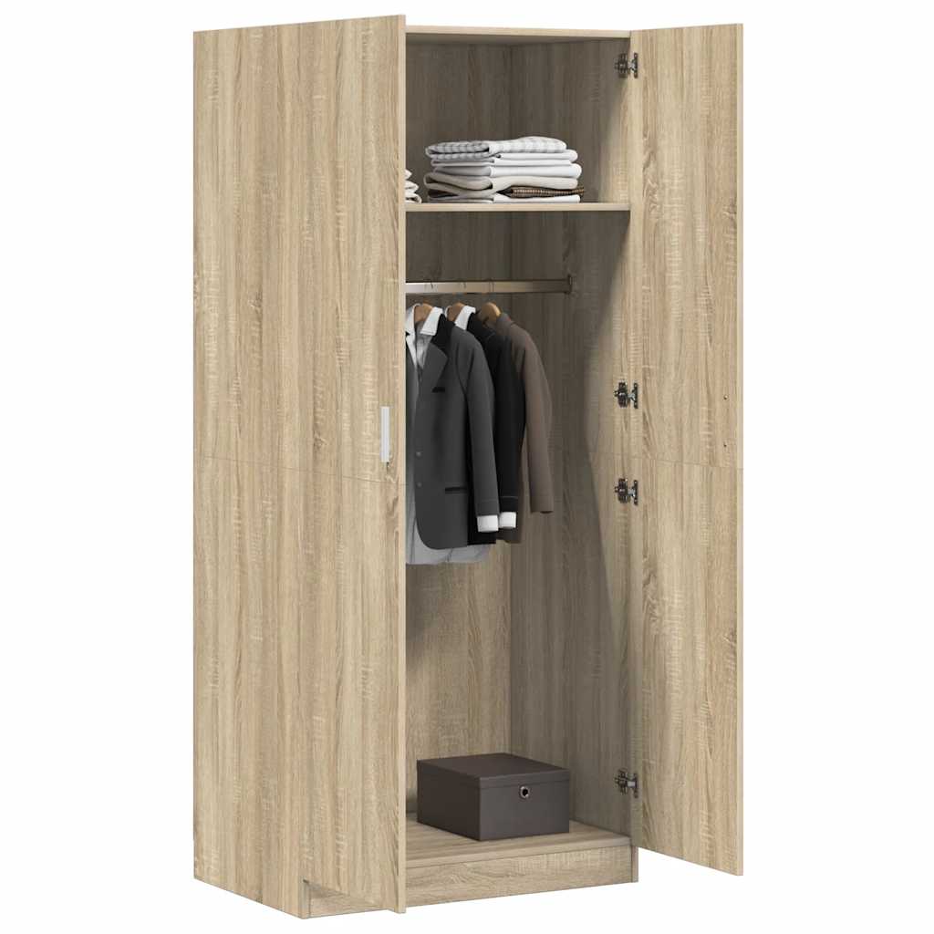 Kleiderschrank Weiß 80x52x180 cm Holzwerkstoff